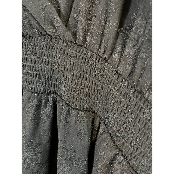 Draper James Dress 2X Black Smock Floral Preppy Neutral Retro Classic Minimalist - Picture 6 of 16